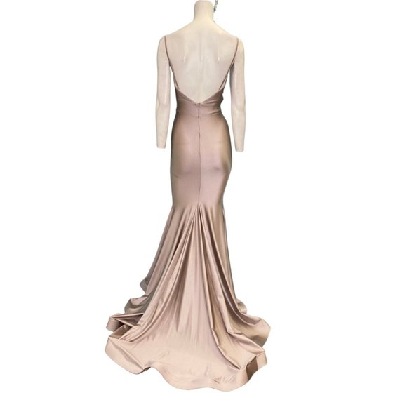 Jessica Angel 347 Open Back V-neck Maxi Gown Blush Size XS NWT - Picture 2 of 2